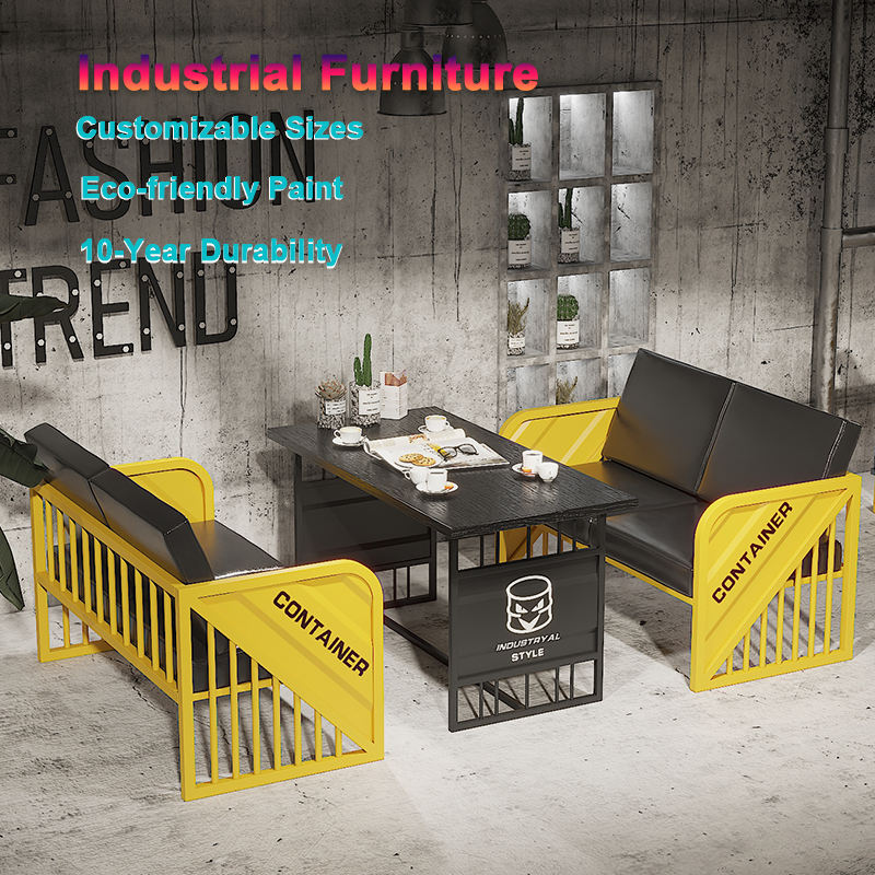 Ensemble de Bar Industriel en Bambou & Métal