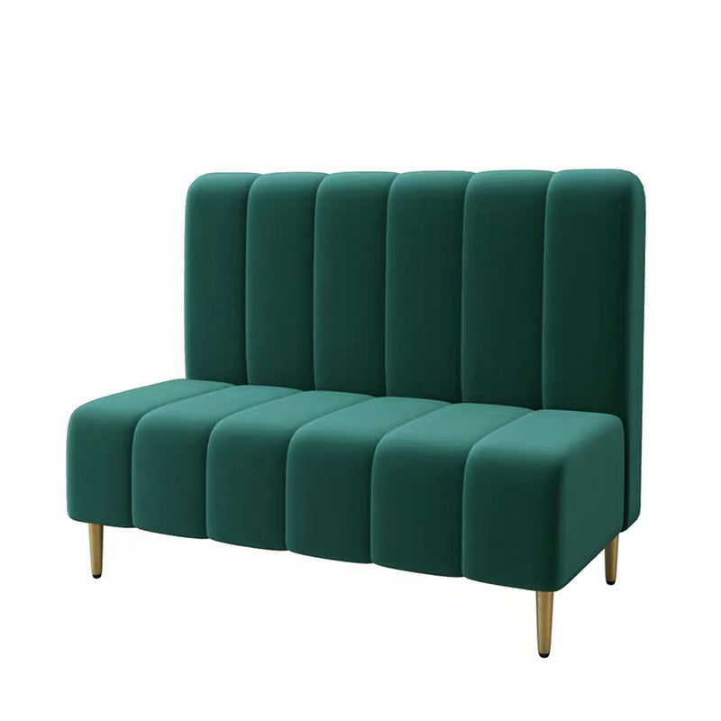 Modern Emerald Green Channel-Tufted Loveseat